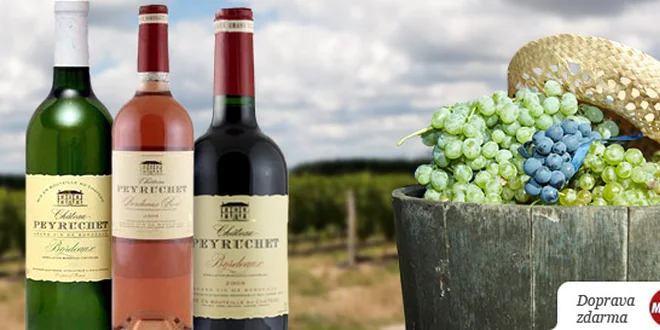 1 nebo 3 lahve kvalitního vína z oblasti Bordeaux