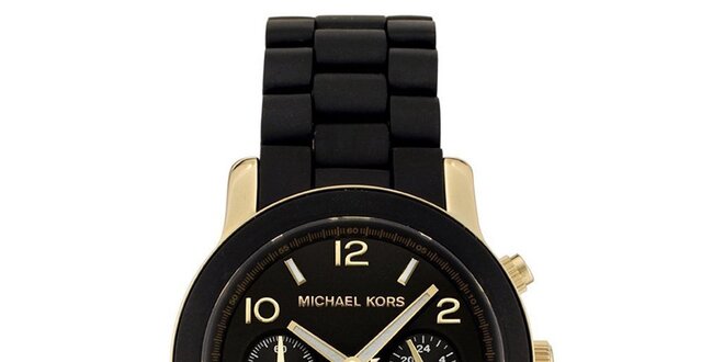 Dámské černé hodinky s pozlacenými prvky Michael Kors