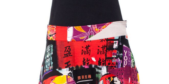 Dámská barevná sukně s japonskými motivy Janis