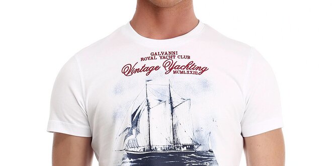 Pánské tričko s potiskem lodi Galvanni