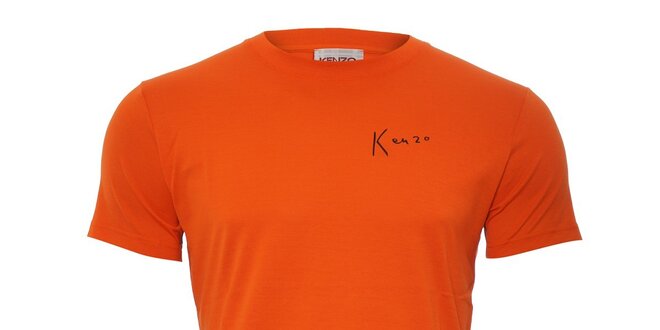 Pánské triko Kenzo v oranžové barvě s originálním potiskem na zádech