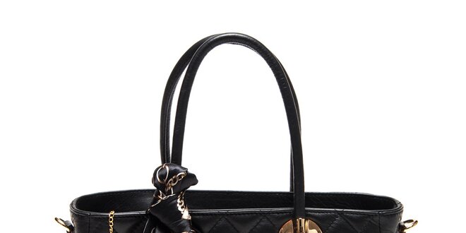 Dámská černá kabelka s šátkem Carla Ferreri