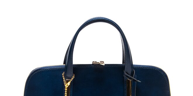 Dámská modrá kufříková kabelka Carla Ferreri