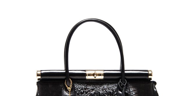 Dámská kufříková kabelka v černé barvě Carla Ferreri
