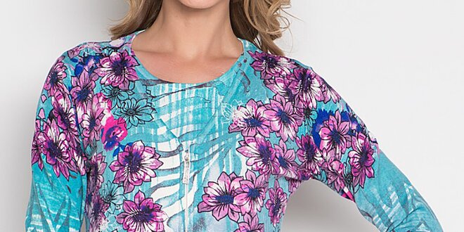 Dámský barevně vzorovaný komplet - svetřík a tričko Imagini