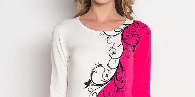 Dámská růžovo-bílá tunika se vzorem Imagini