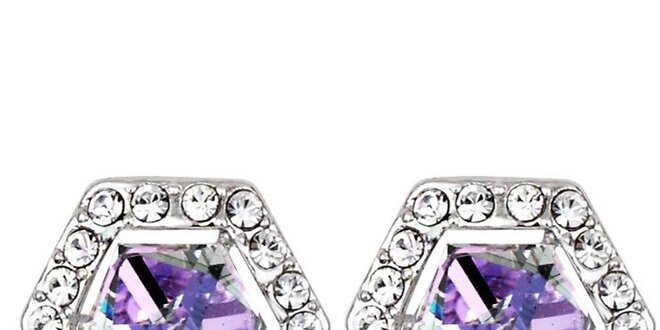 Dámské náušnice s fialovým krystalem Mileyna Accesories