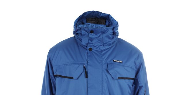 Pánská modrá lyžařská bunda s kapucí Authority