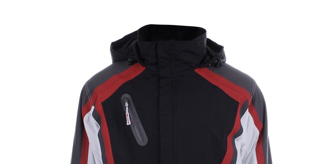 Pánská černá zimní bunda s barevnými prvky Authority