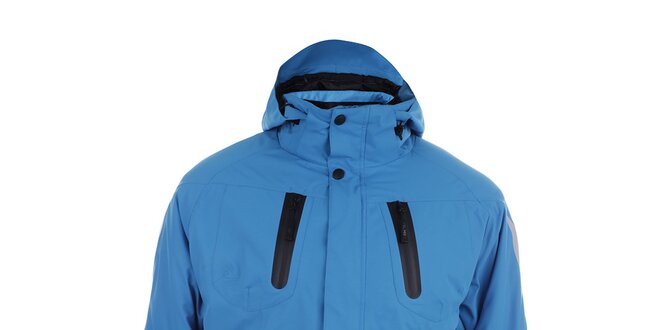 Pánská modrá sportovní bunda s kapucí Authority