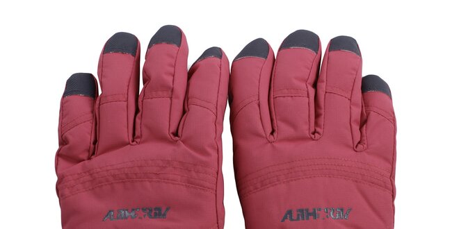 Červeno-černé lyžařské rukavice Authority