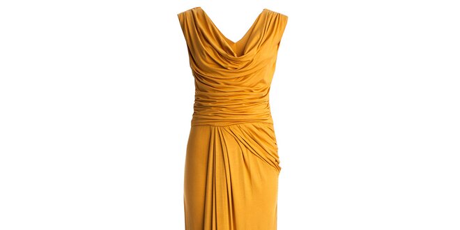 Dámské šafránově žluté dlouhé šaty CeMe London