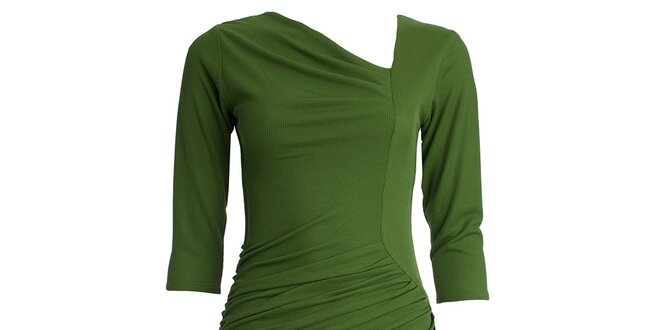 Dámské zelené šaty s asymetrickým výstřihem CeMe London