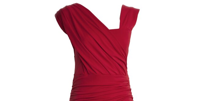 Dámské červené šaty s asymetrickým výstřihem CeMe London