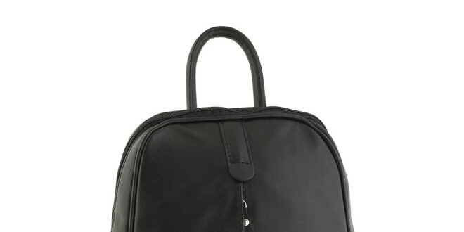 Dámský černý kožený batoh Valentina Italy