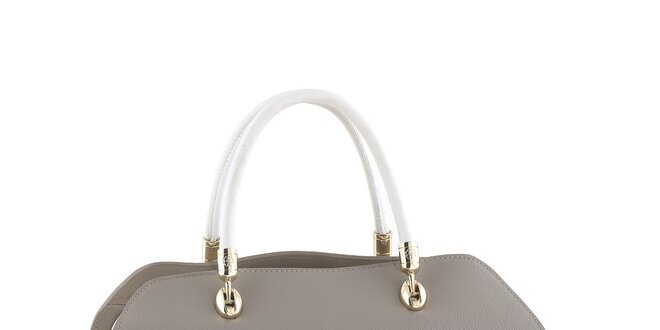 Dámská béžovo-bílá kabelka s kovovými prvky Valentina Italy