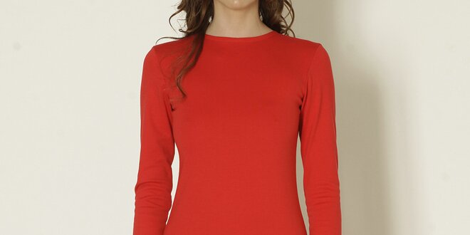 Dámské červené šaty s dlouhým rukávem Keren Taylor