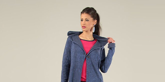 Dámský tmavomodrý svetr s kapucou Lili Lovely
