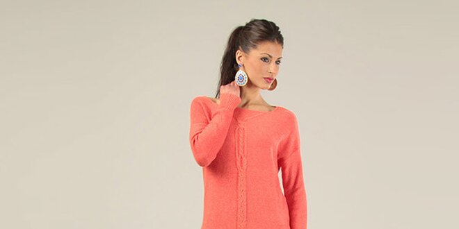 Dámský korálový svetr s překříženými zády Lili Lovely