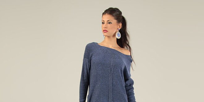 Dámský tmavomodrý svetr s překříženými zády Lili Lovely