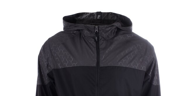 Pánská šedo-černá sportovní bunda s kapucí Joluvi