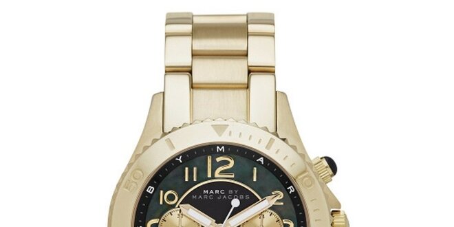Dámské zlacené hodinky s chronografem Marc Jacobs