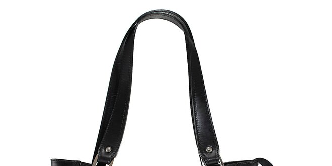 Dámská černá kožená kabelka s dlouhými poutky Florence Bags