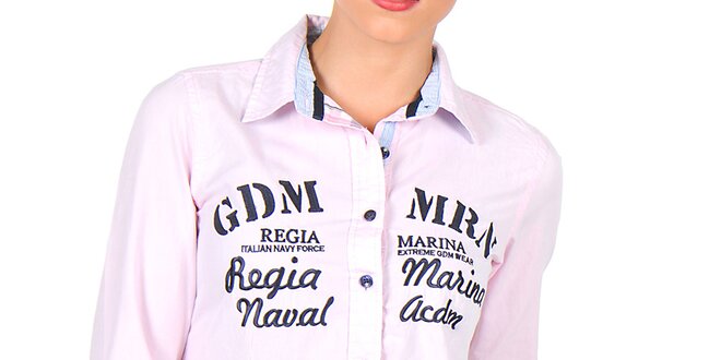 Dámská růžová košile s nápisy Giorgio di Mare