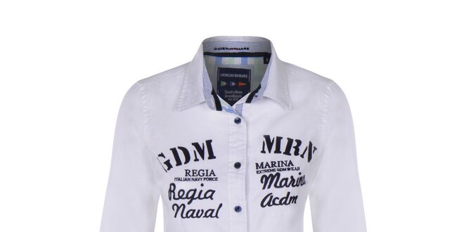 Dámská bílá košile s nápisy Giorgio di Mare