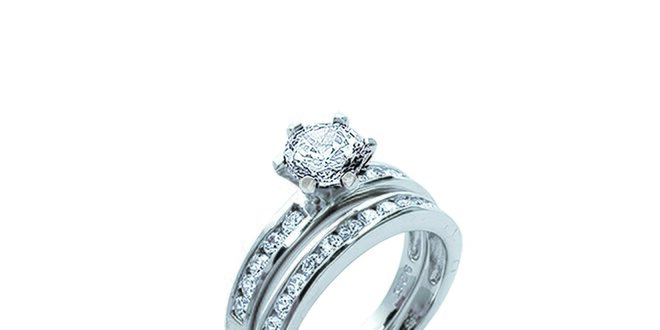 Dámský set stříbrných prstenů s zirkonem La Mimossa