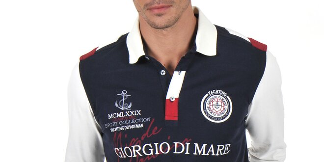 Pánské polo tričko s bílými rukávy Giorgio Di Mare