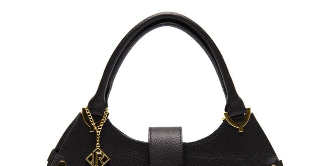 Dámská černá kožená kabelka s páskem Isabella Rhea