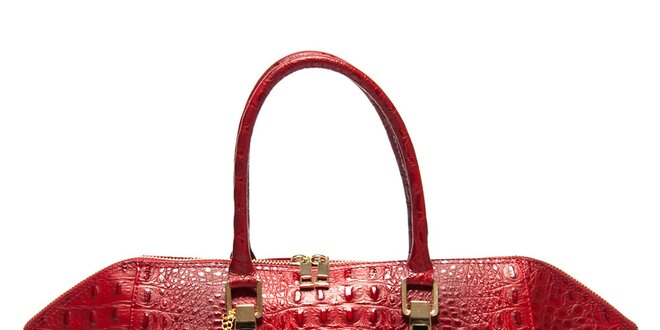 Dámská červená kabelka s platickým vzorem Isabella Rhea