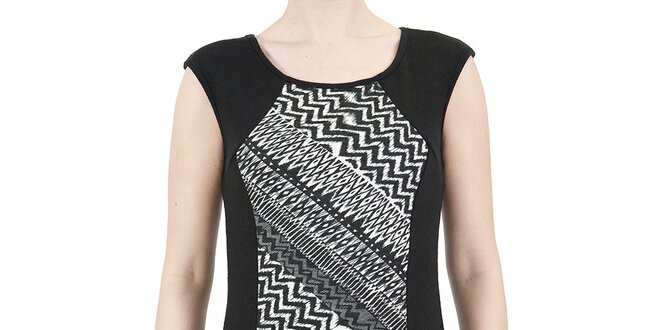 Dámské šaty s černo-bílým geometrickým vzorem Ginger and Soul