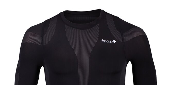Pánské funkční tričko s dlouhým rukávem v černé barvě Izas