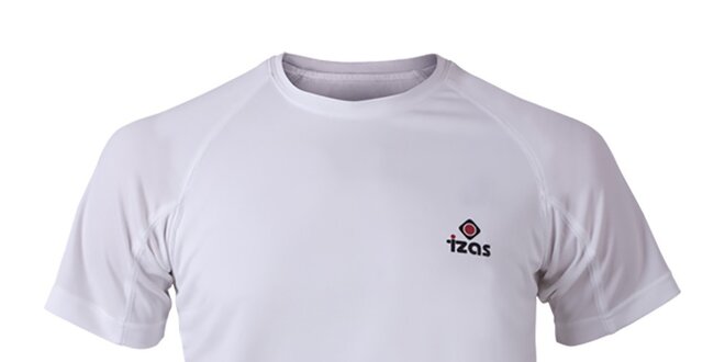 Pánské bílé funkční tričko s krátkým rukávem Izas