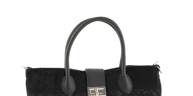 Dámská černá kabelka s květinovým vzorem Classe regina