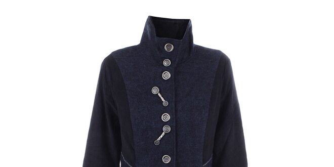 Dámský tmavě modrý kabát s knoflíky Dislay DY Design