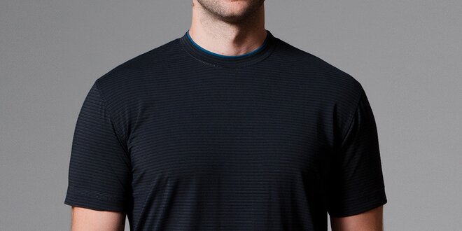 Pánské černé pruhované tričko Pietro Filipi
