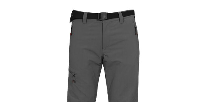 Pánské outdoorové šedé kalhoty s páskem Bergson
