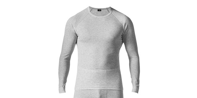 Pánský světle šedý set spodního prádla - tričko a kalhoty Bergson