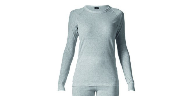 Dámský světle šedý set spodního prádla - tričko a kalhoty Bergson