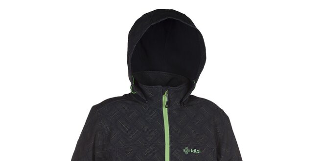 Pánská softshellová bunda s kapucí se zelenými prvky Kilpi
