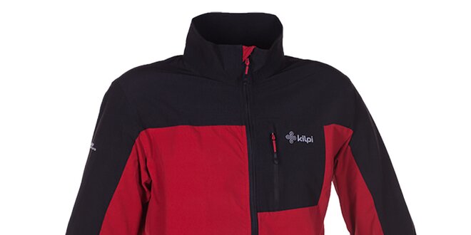 Pánská červeno-černá softshellová bunda s límcem Kilpi