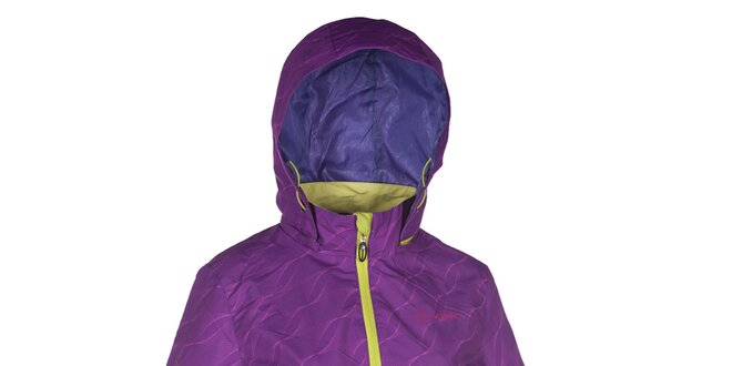 Dámská fialová bunda s kapucí a neonovými zipy Kilpi