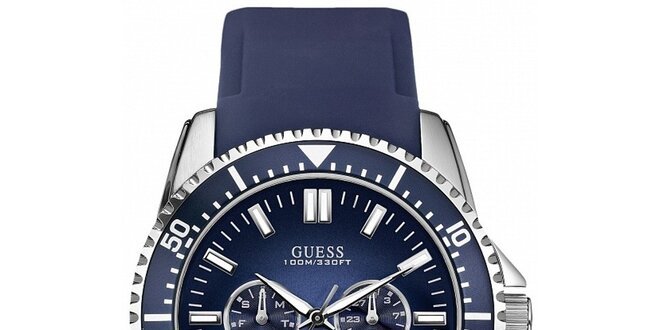 Sportovní modré pánské hodinky Guess