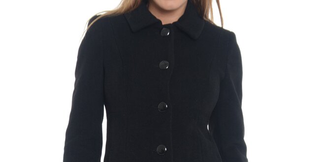 Dámský černý kabát s knoflíky Vera Ravenna