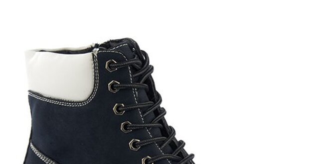 Dámské tmavě modré kotníkové boty s bílými prvky Keddo