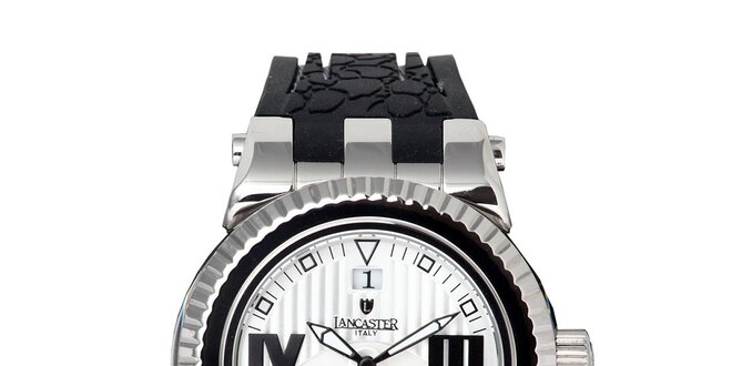 Pánské stříbrno-černé hodinky Lancaster