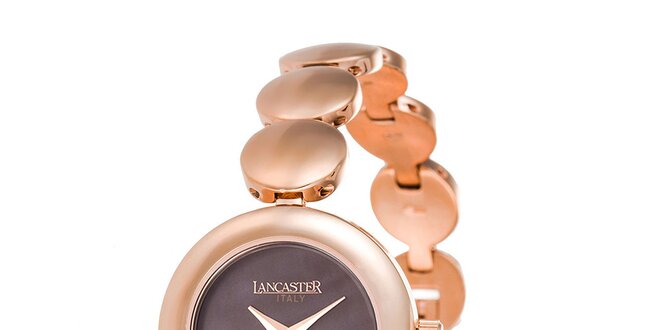 Dámské minimalistické hodinky v tónu růžového zlata Lancaster